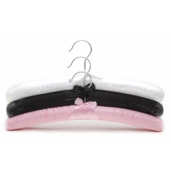 Flowered Satin Hanger Padded Clothing Hanger Silk Satin Sponge Hangers In Hotel