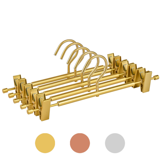 3-Color Aluminum Pants Hangers, Matte Gold Metal Hanger, Aluminum Hanger for Trousers & Pants