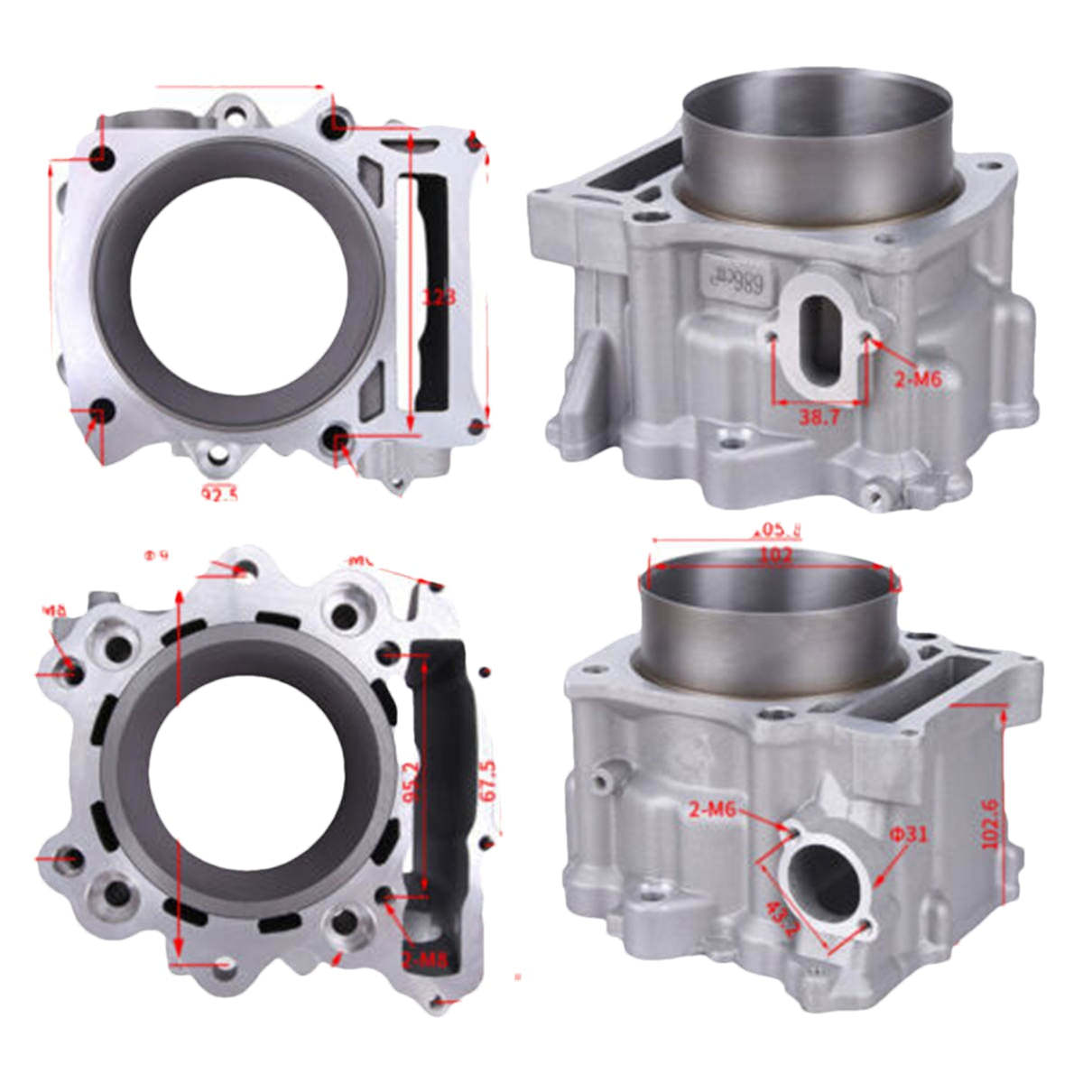 Cylinder Piston Gasket Head Top End Kit for Yamaha Raptor 660R YFM660R 2001-2005 Rhino 660 YXR660 102MM