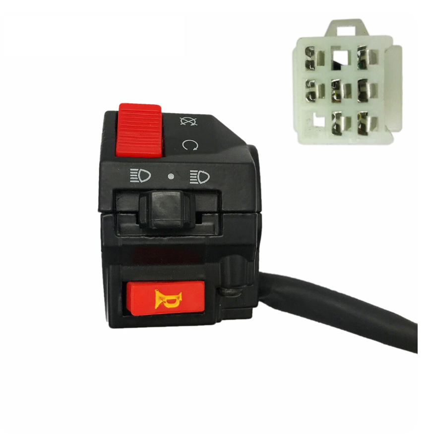 7 Wire Left Hand Handlebar Starter Switch - Kazuma 110 150 250 Falcon Cougar ATV
