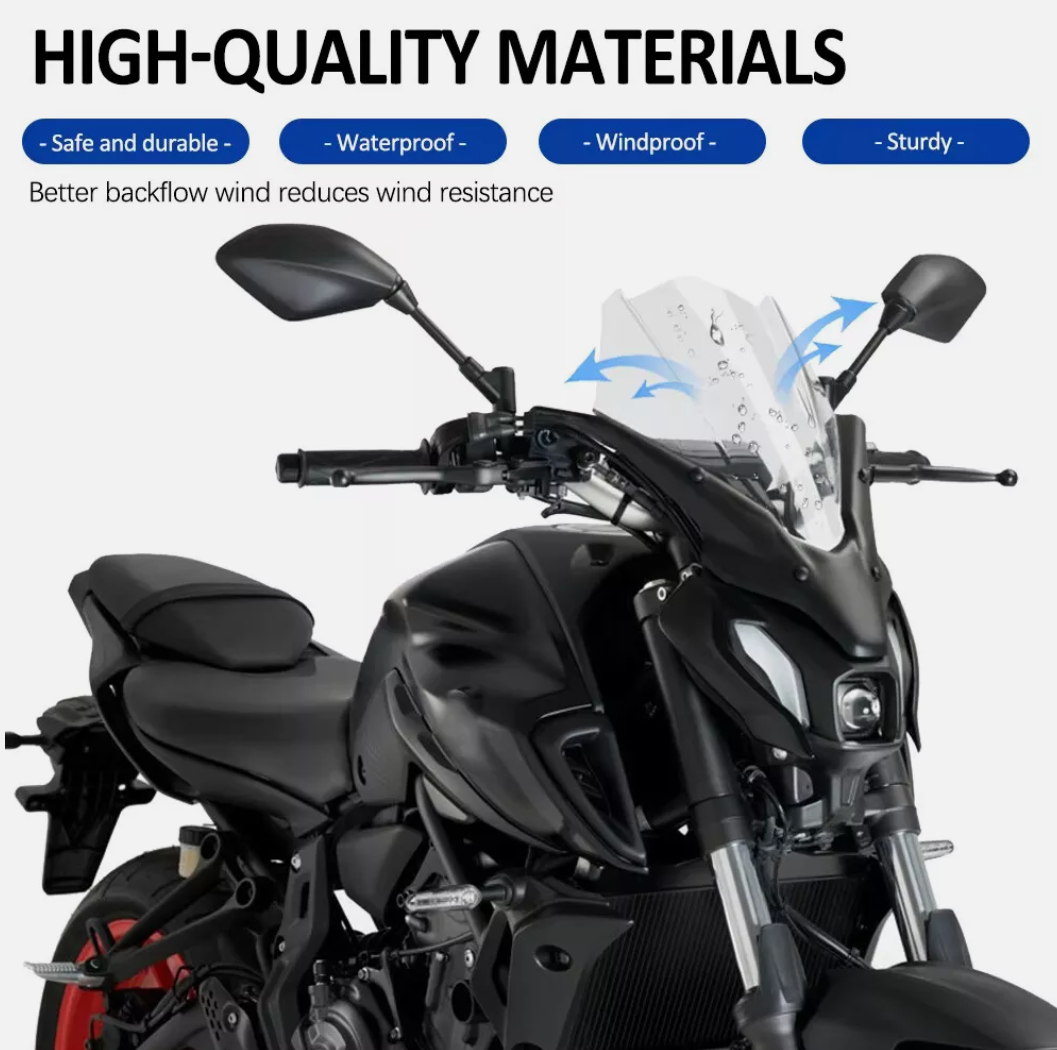 Motorcycle Windshield Acrylic WindScreen Deflector For Yamaha MT-07 2021-2023 modified