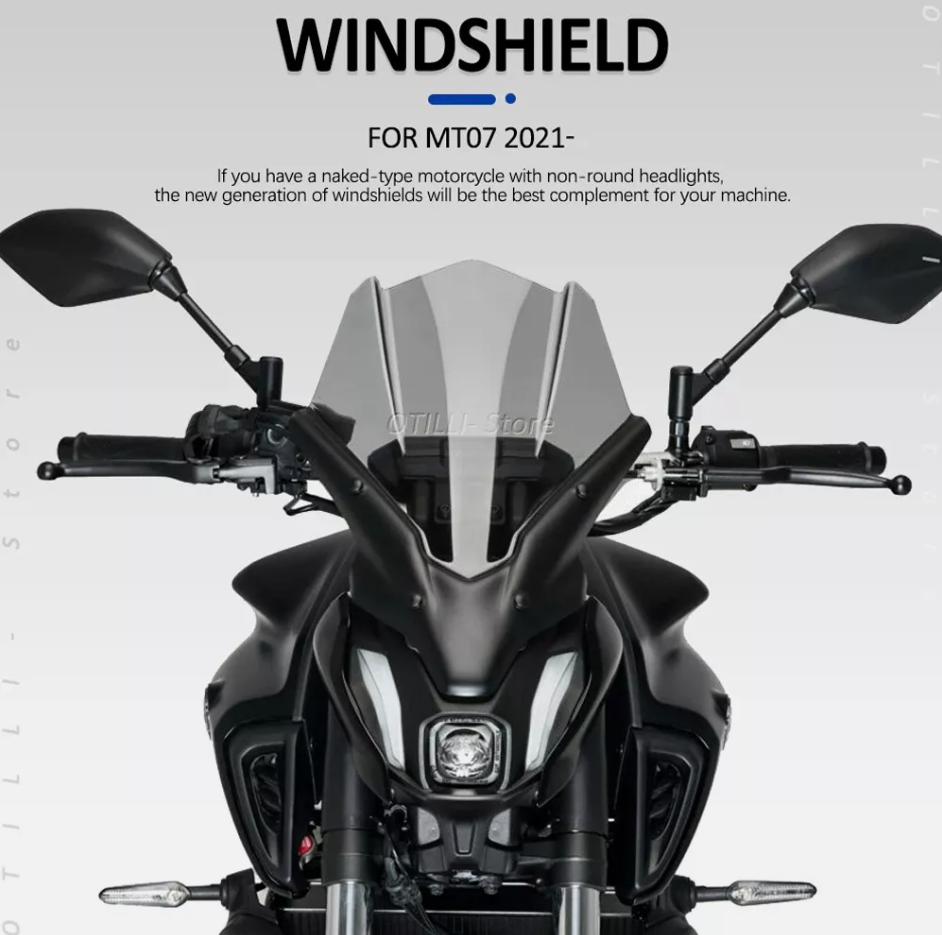 Motorcycle Windshield Acrylic WindScreen Deflector For Yamaha MT-07 2021-2023 modified