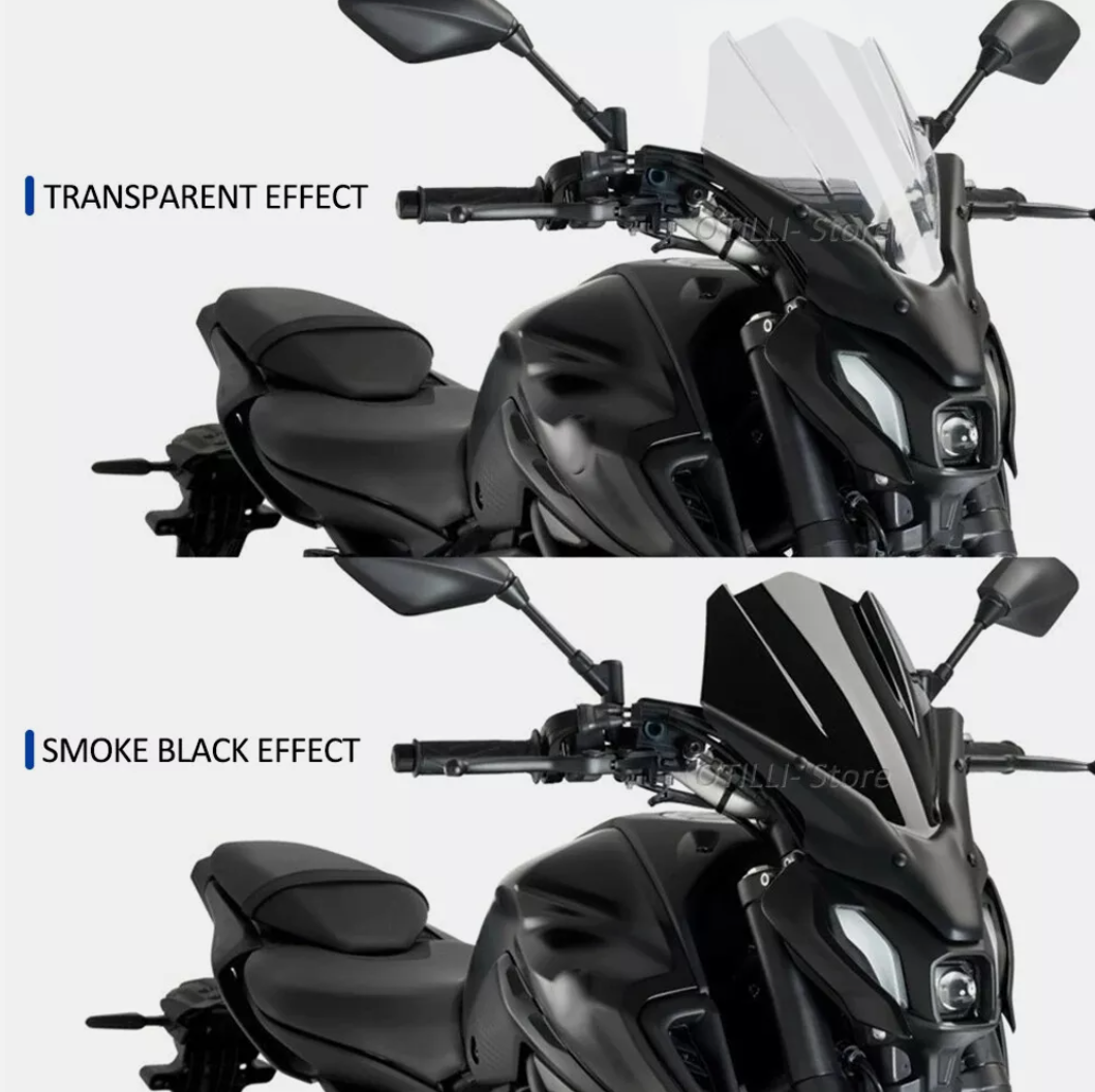 Motorcycle Windshield Acrylic WindScreen Deflector For Yamaha MT-07 2021-2023 modified