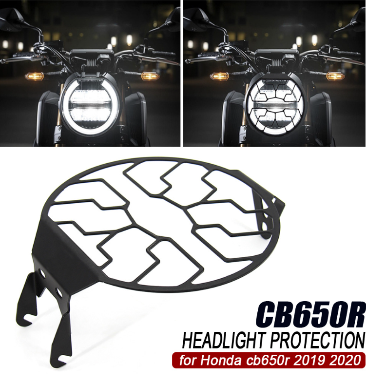 Motorcycle Headlight LED Mesh Grill Guard Front Lamp Grilles Cover for CB650R