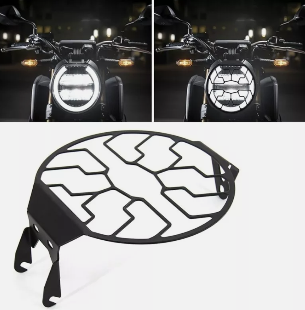 Motorcycle Headlight LED Mesh Grill Guard Front Lamp Grilles Cover for CB650R