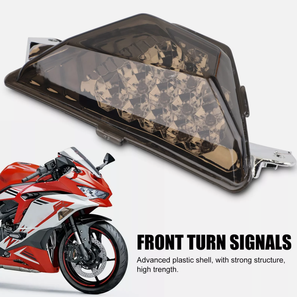 Front LED Turn Signals Light Lamp For KAWASAKI NINJA 250/300/400/650/1000 ZX6R modified