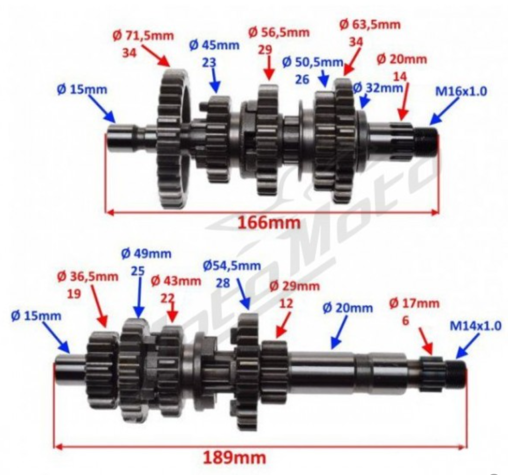 New Reverse Main Gear And Counter Shaft Gear Set For BASHAN 250CC BS250 BS250-5B