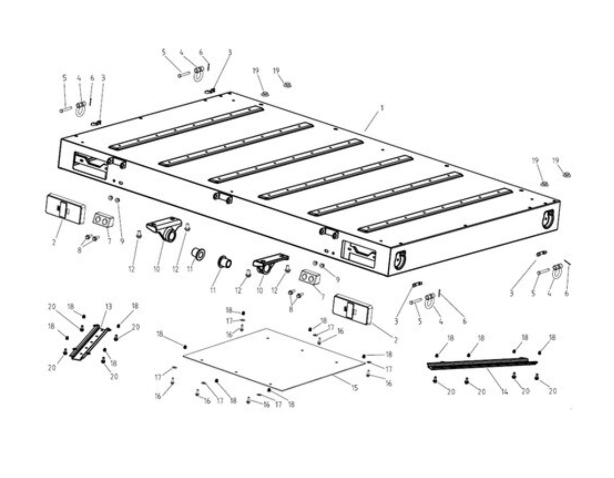 Cargo bay floor (yellow desert) Bed Board Plate for ODES 17110150300 MXU 1000 BOTTOM OF CARGO BED