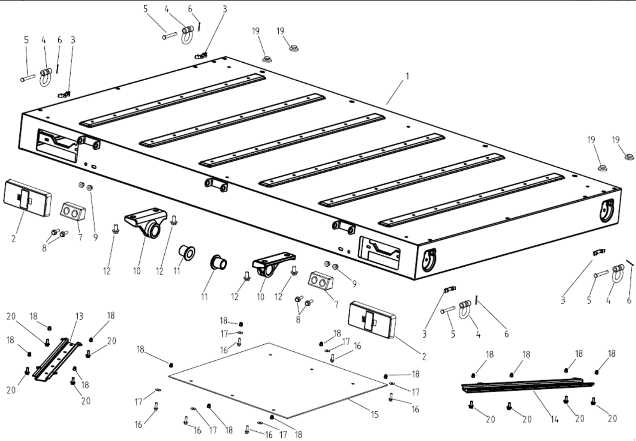Cargo bay floor (yellow desert) Bed Board Plate for ODES 17110150300 MXU 1000 BOTTOM OF CARGO BED