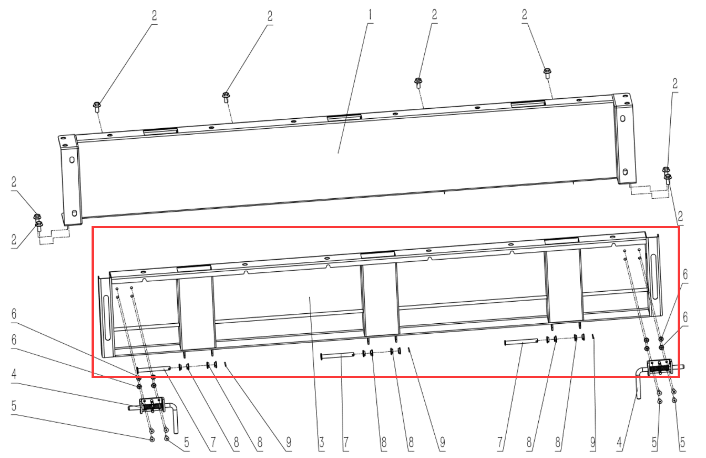 Rear Door, Cargo Bed for ODES 14710150340 Bennche Warrior Max 1000 