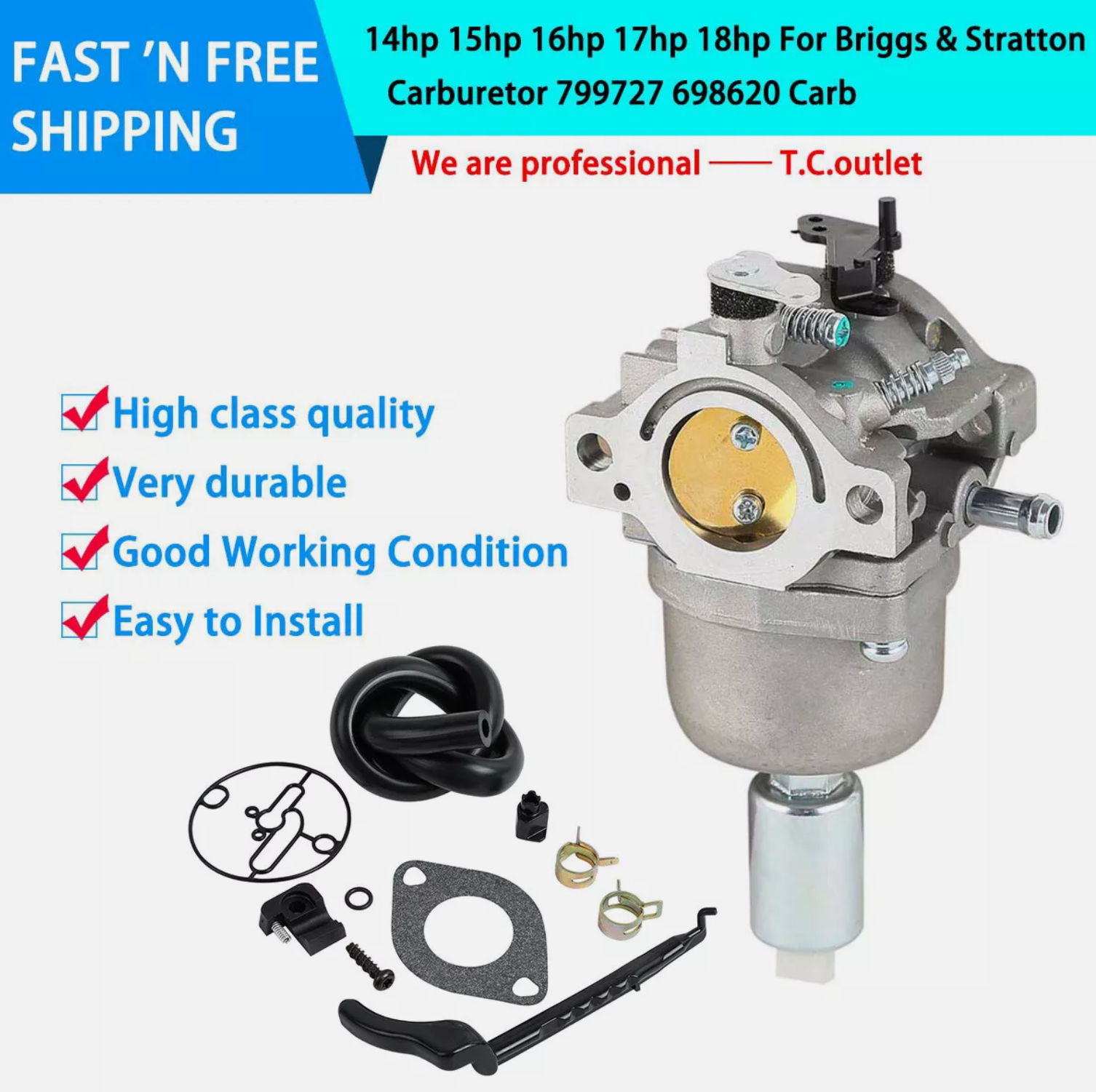 Carburetor Fit for Briggs & Stratton 14hp -18hp 16HP 799727 698620 791886 690194