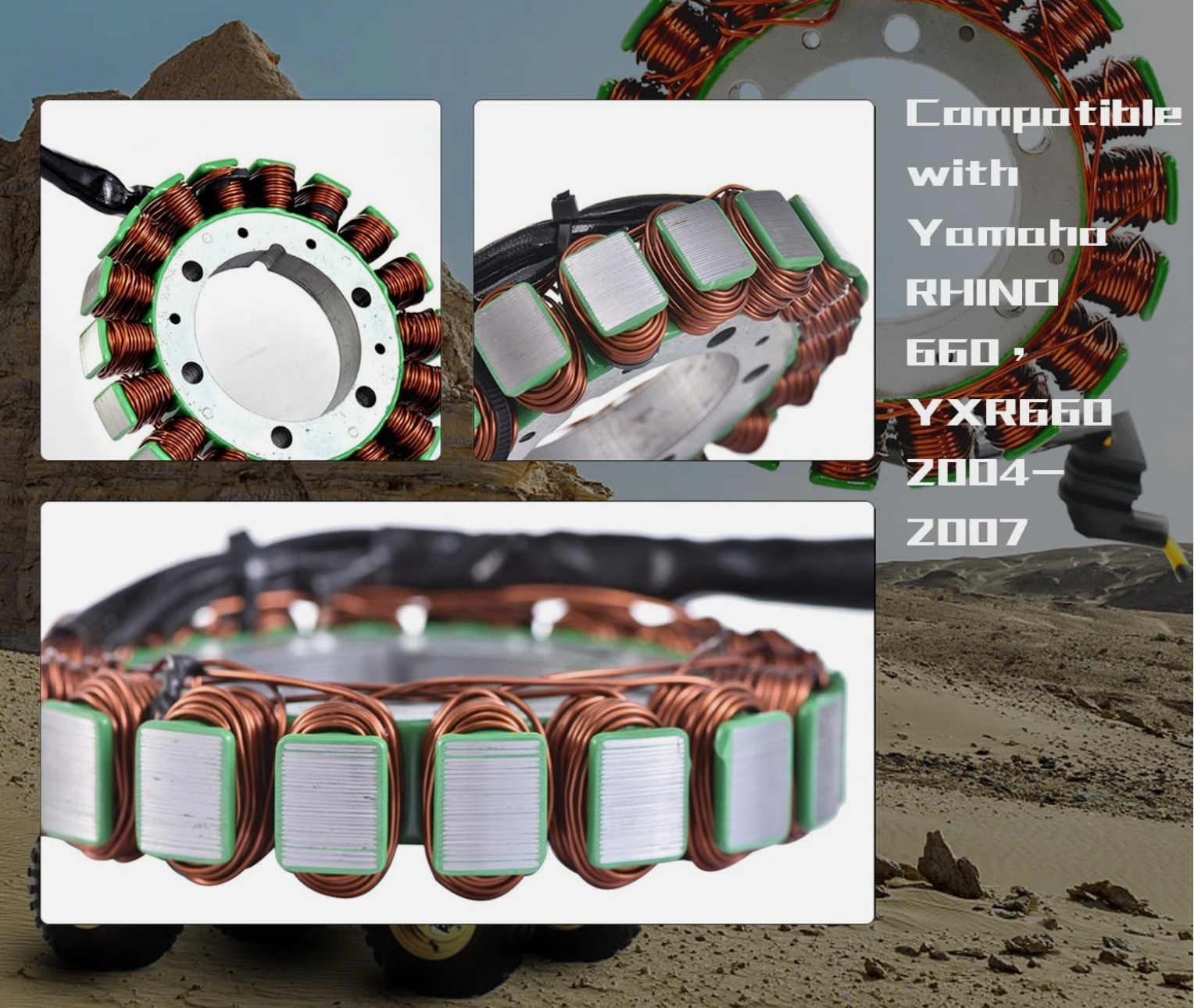 Magneto Stator Yamaha RHINO 660 Yamaha Grizzly 660 YFM450FWA YFM350FWA YFM450FWA 5GH-81410-00-00 5KM-81410-00-00 5UH-81410-00-00