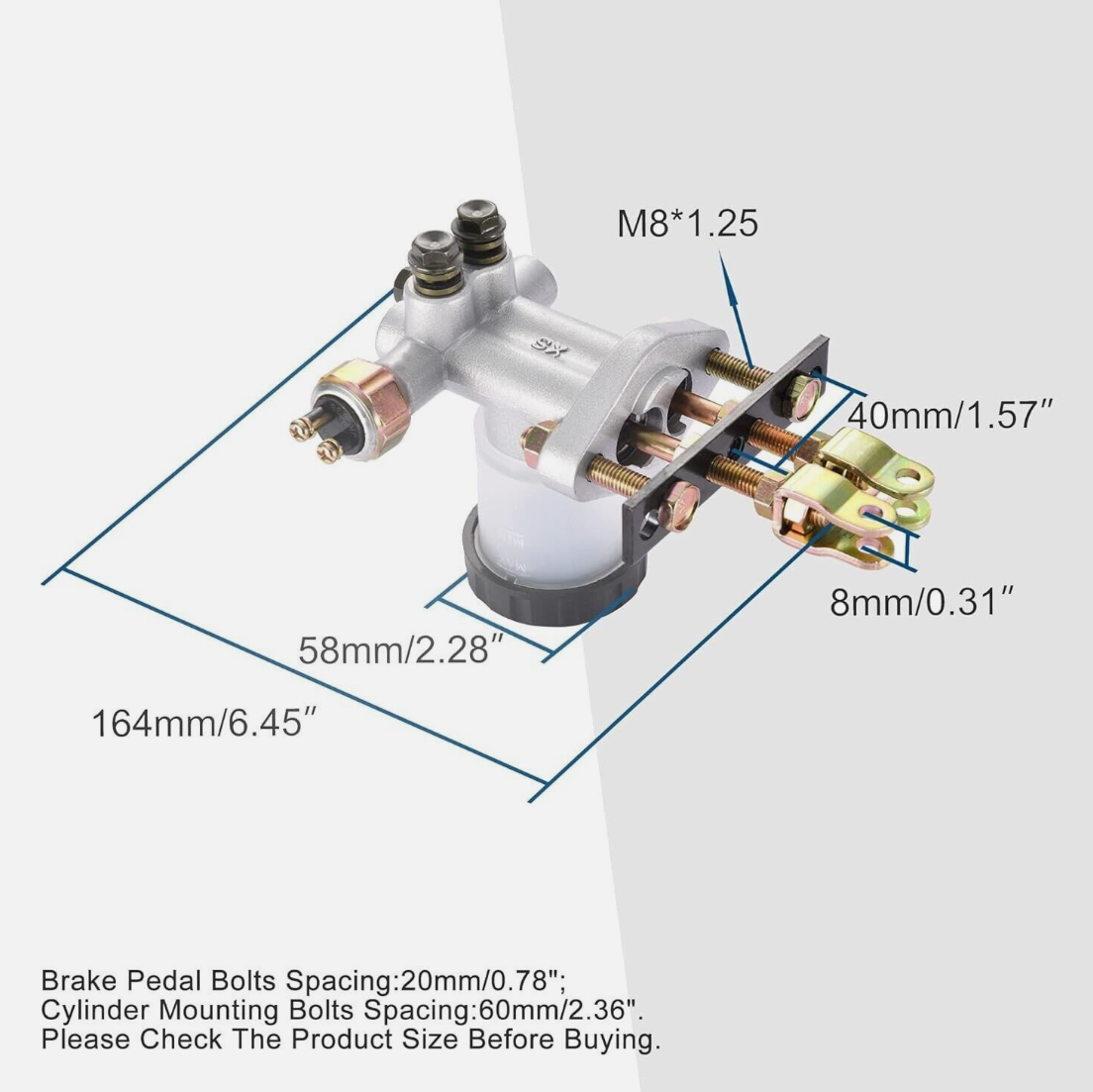 Brake Master Cylinder for 90cc 110cc 125cc 150cc 200cc 250cc Go Kart Buggy