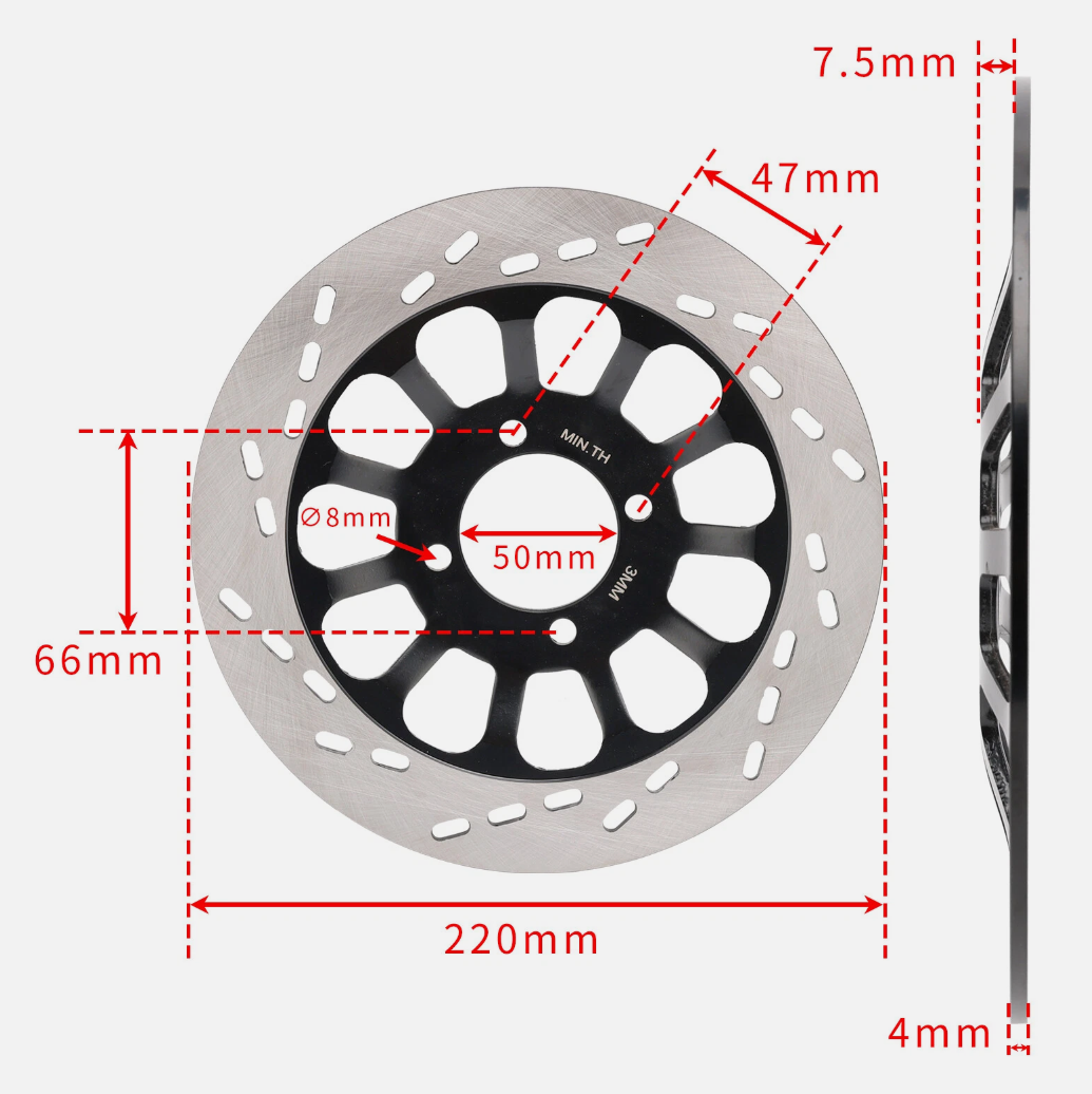 Front Solid Brake Disc Rotor 220mm For Suzuki GN125 NF41A 4T GN125E 1982-2001  59211-13001