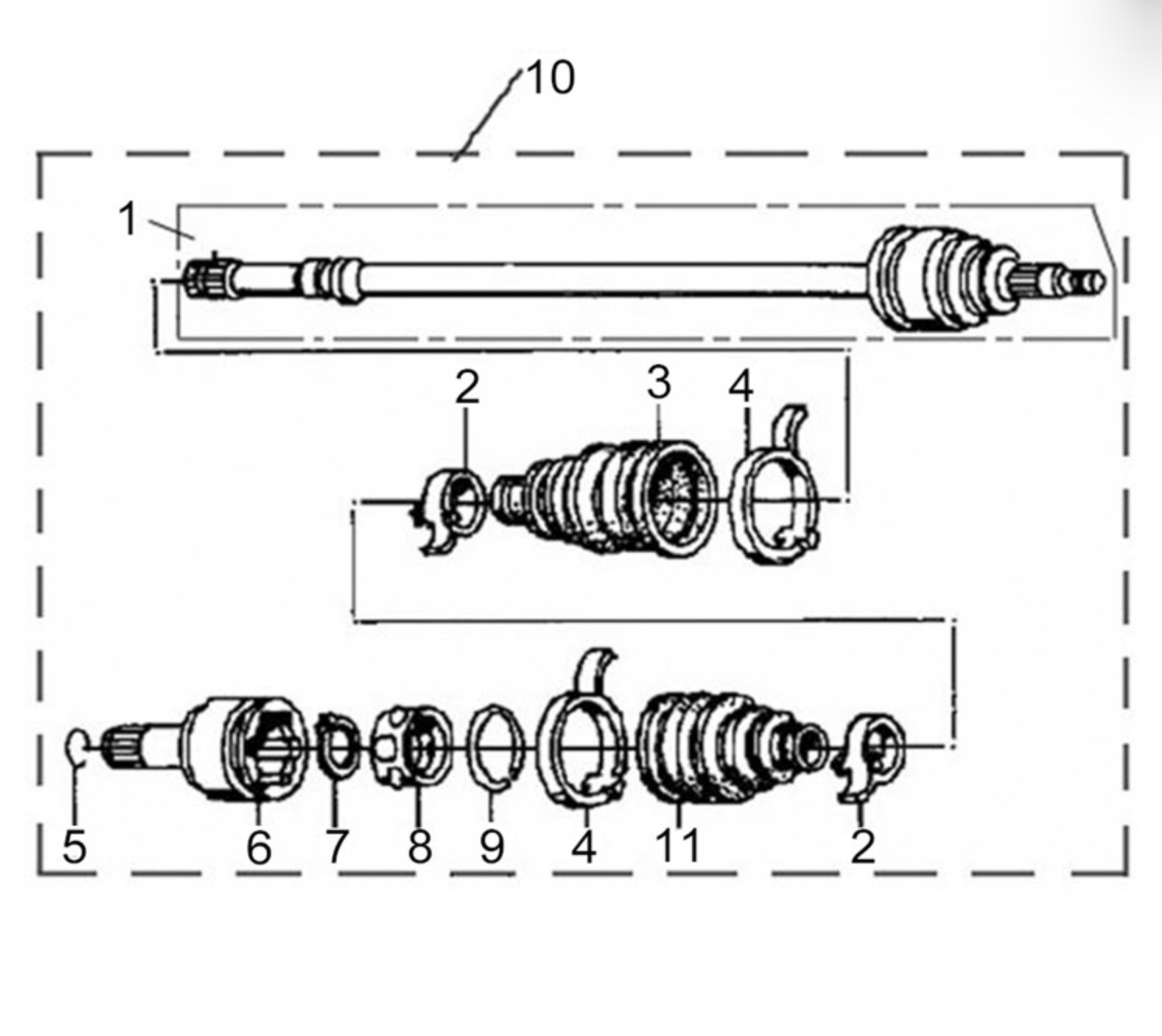 REAR LEFT DRIVE AXLE Linhai ATV 500-D EURO 4 Pro Max 35814