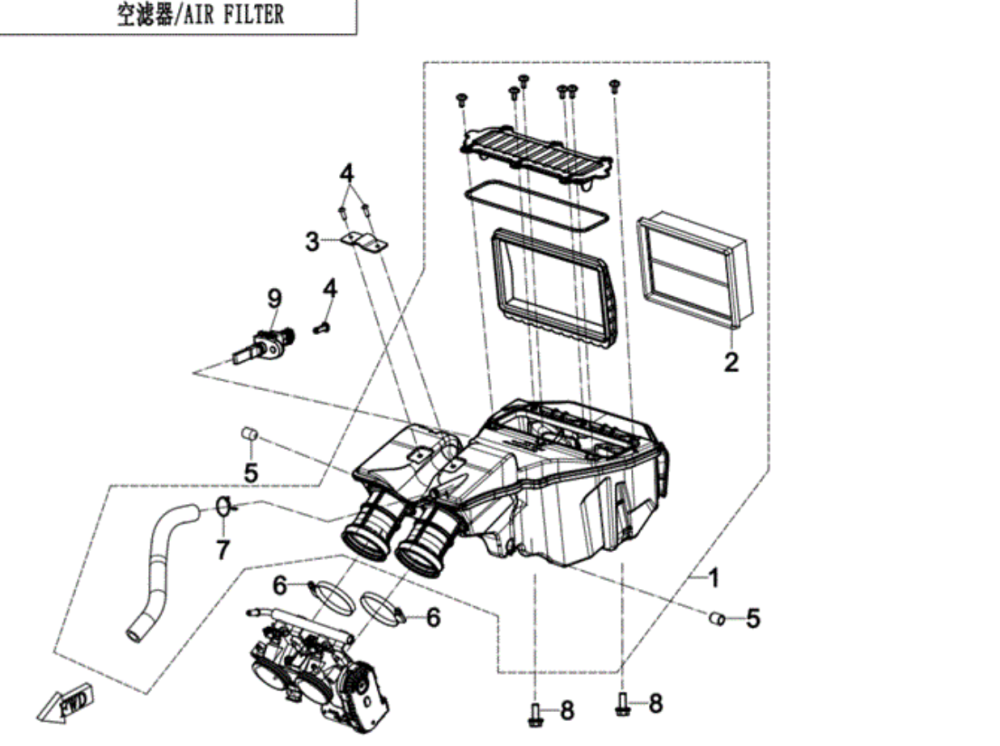 AIR FILTER ASSY For CFMOTO 800NK CF800-7-7A 0PWV-110000-1000