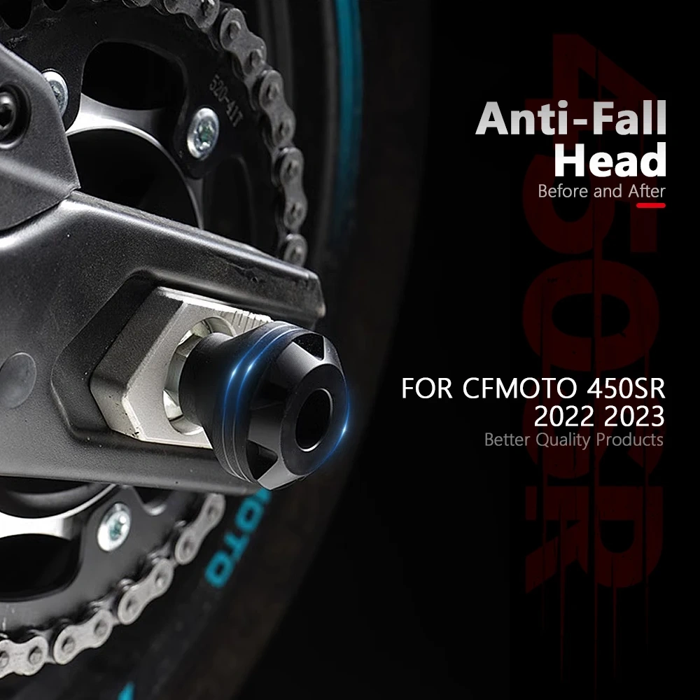 For CF MOTO Motorcycle  450 SR 450SR  2022-2023 Front & Rear Wheel Axle Fork Sliders Crash Protector Accessories New