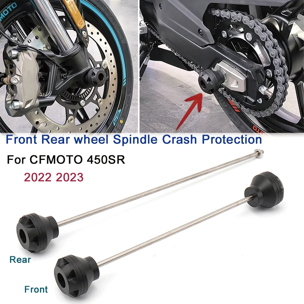 For CF MOTO Motorcycle  450 SR 450SR  2022-2023 Front & Rear Wheel Axle Fork Sliders Crash Protector Accessories New
