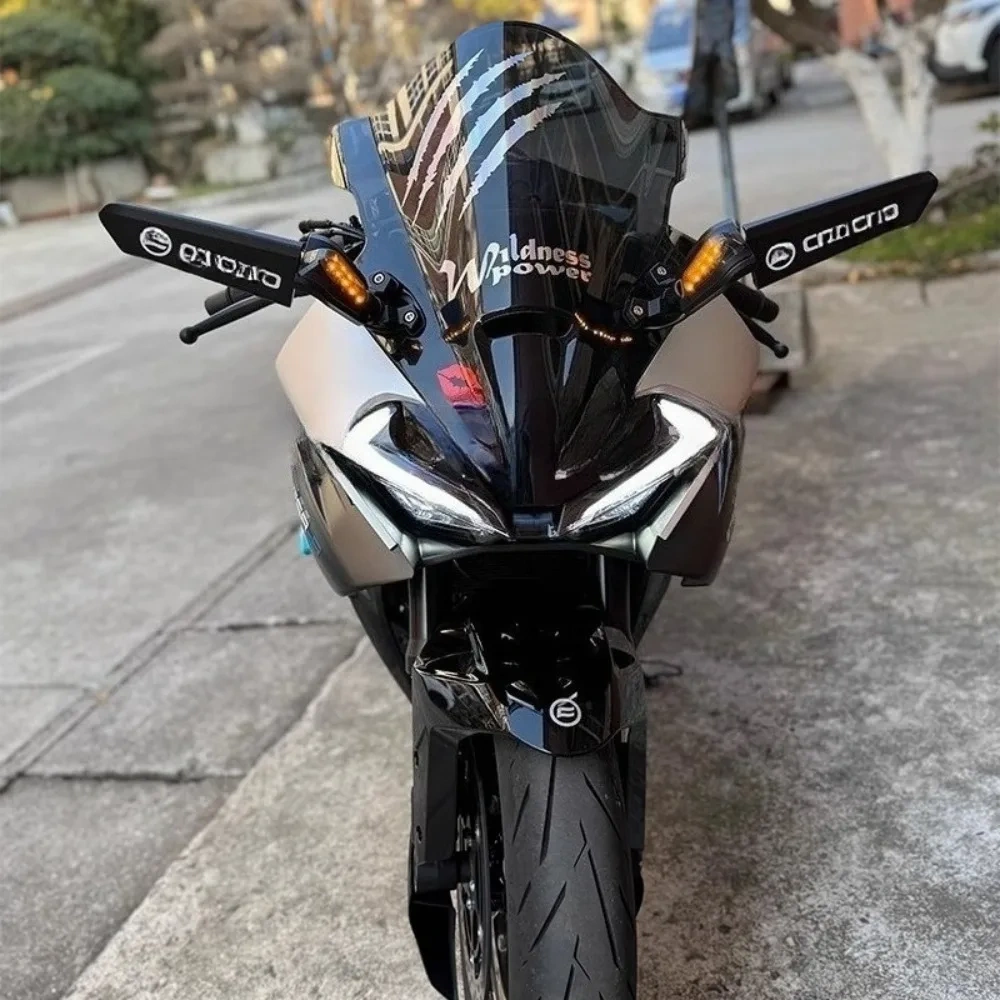 for cfmoto  675SR 450SR Stabilizing Wing Water Flow Light Rearview Mirror,enlarged Mirror Surface,aluminum Alloy.Fairing