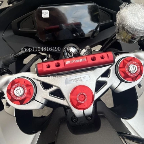 For CFMOTO 675SR-R Modified Upper Plate Shock Absorption Decorative Cover with Three-star Screw Cap Accessory