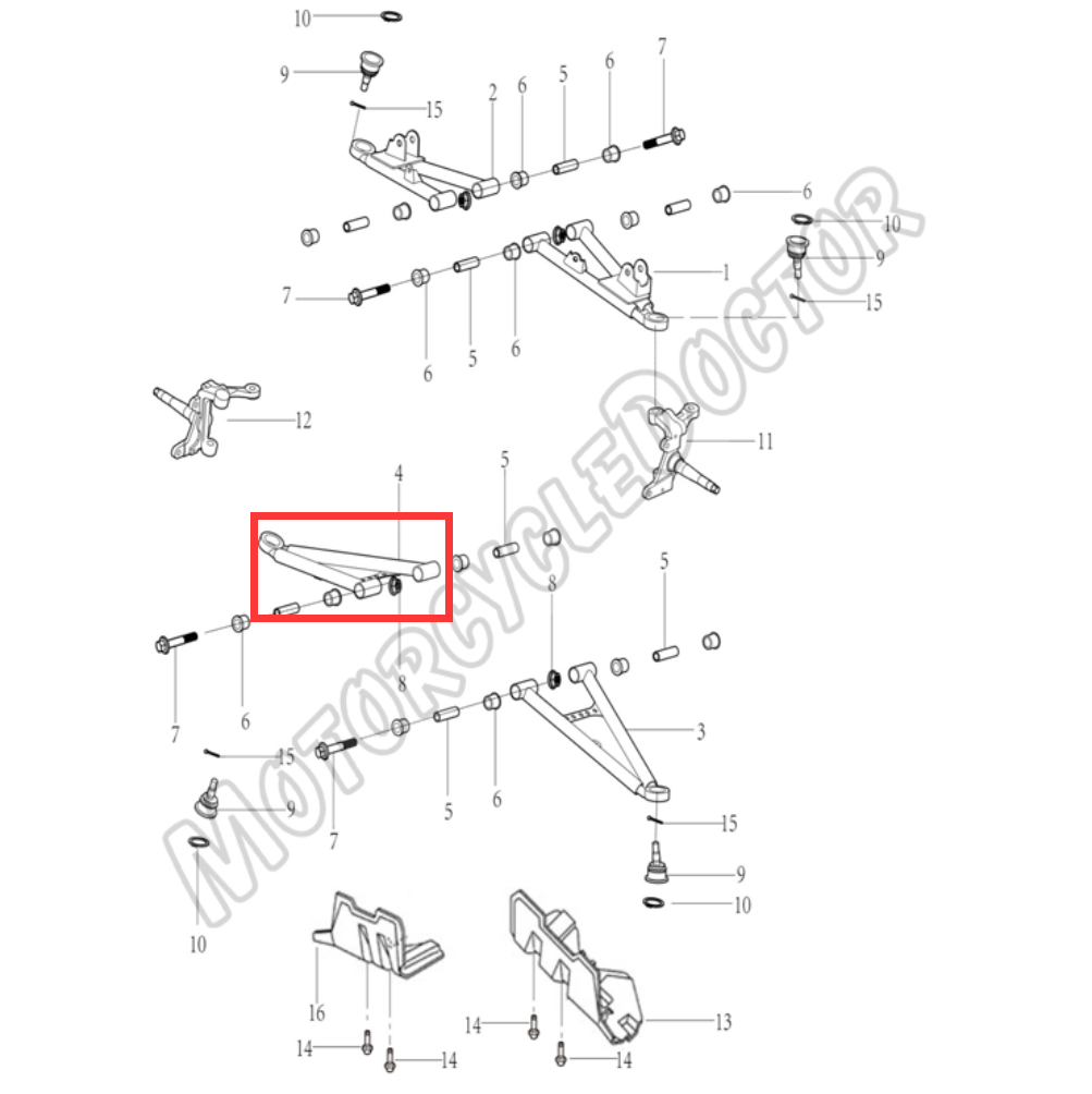 Front Right LOWER A-ARM HISUN 250CC HS250 UTV 5713A-120-0000