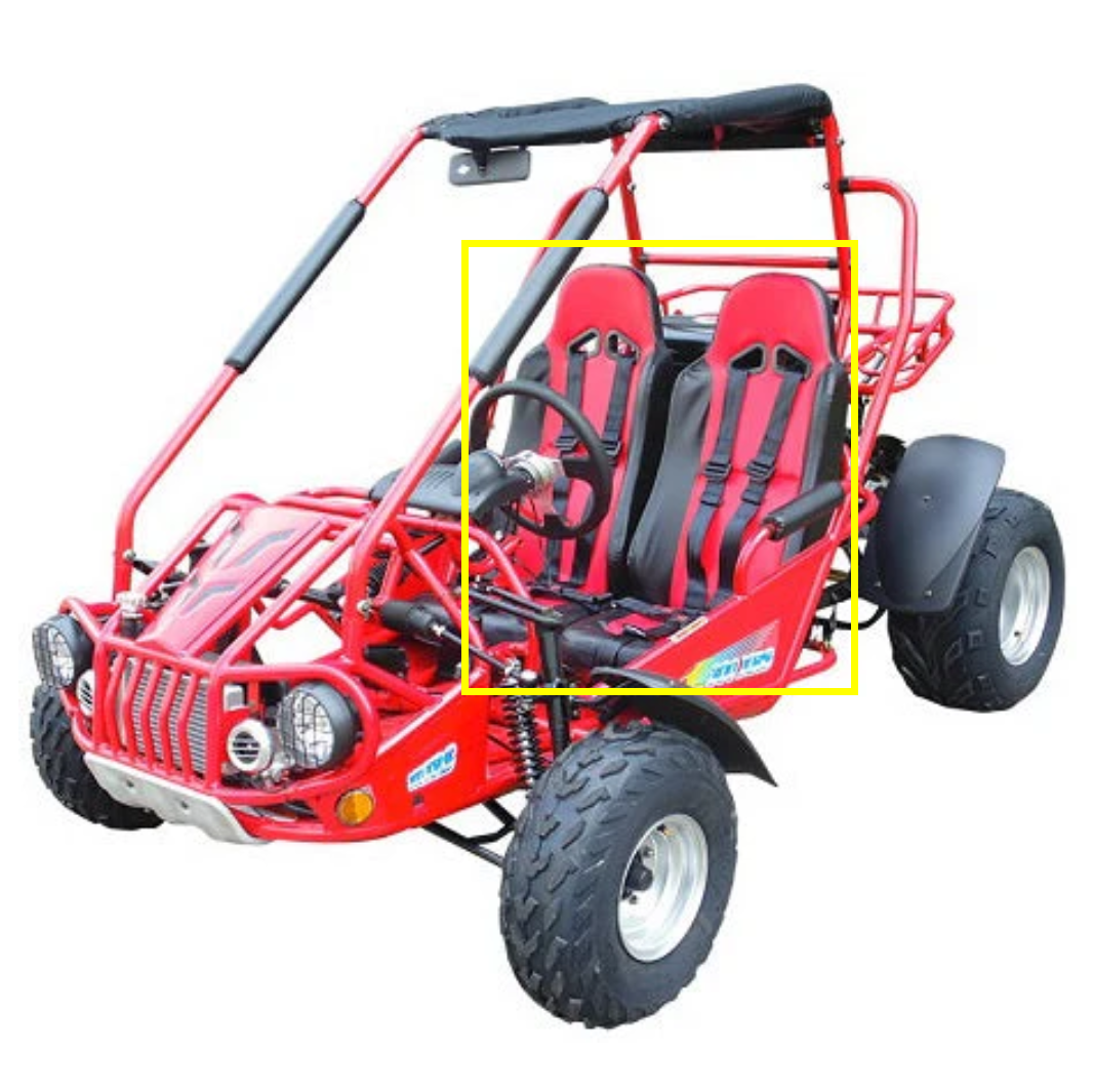 Seat- TrailMaster 150cc Go-Kart - Driver - RED