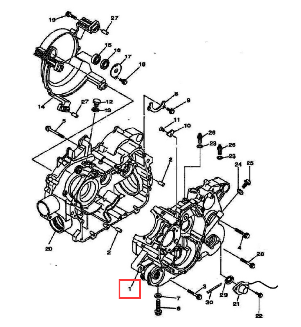 Left Crankcase Assy HISUN 400CC HS400 UTV P0030001120A0000 11100-003-0002