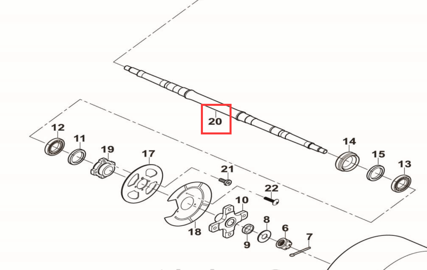 REAR AXLE HiSun TACTIC 400CC HS400 ATV-8 P202101533010000