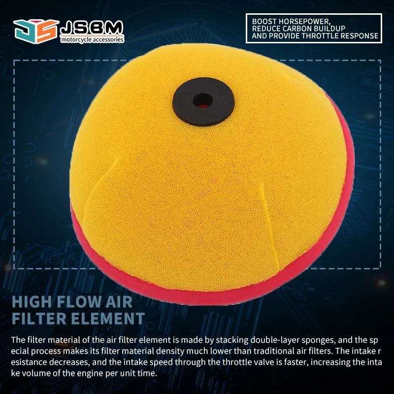 JSBM Motocross Engine Intake Cleaner Washable Dual Foam Air Filter For XMOTOS XZ250R NC250 KAYO T4 T6 SHINERA X2 X2X XY250GY