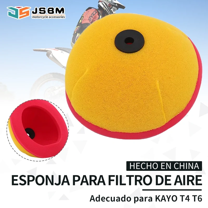 JSBM Motocross Engine Intake Cleaner Washable Dual Foam Air Filter For XMOTOS XZ250R NC250 KAYO T4 T6 SHINERA X2 X2X XY250GY