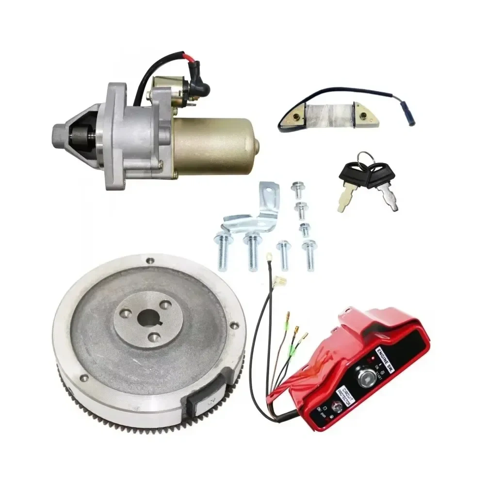 177F ELECTRIC START KITS FOR Lifan 173F 177F  GENERATOR HOUSING STARTER MOTOR FLYWHEEL CHARGE COIL SWITCH