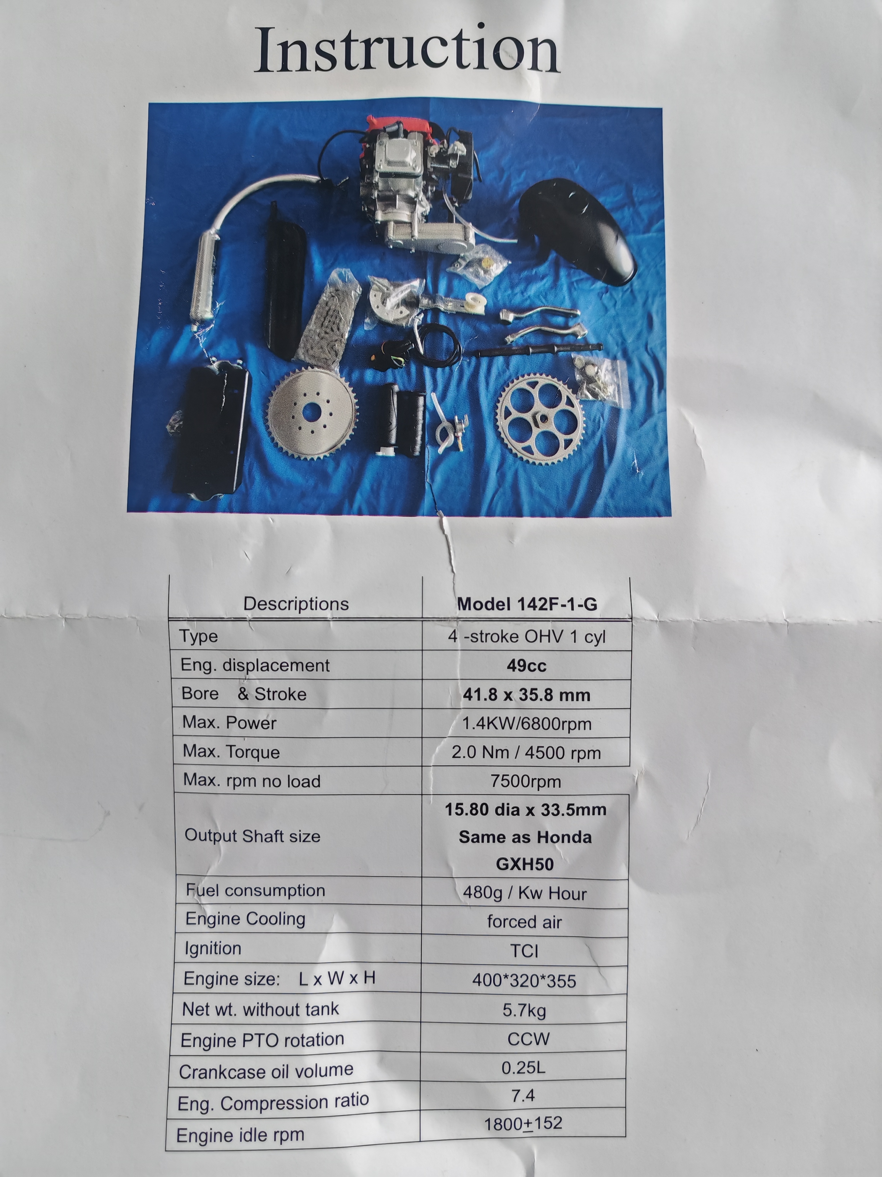 49cc 4 Stroke Engine Kit For 4-Stroke Gas Petrol Engine Motorized Bicycle Engine Kits Scooter Engine