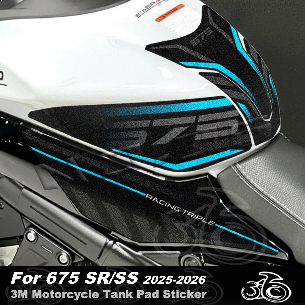 For 675SR 675SS 675SR-R 2025 2026 3M Motorcycle Anti-slip Tank Pad Sticker Knee Grip Protection Decals Accessories Waterproof