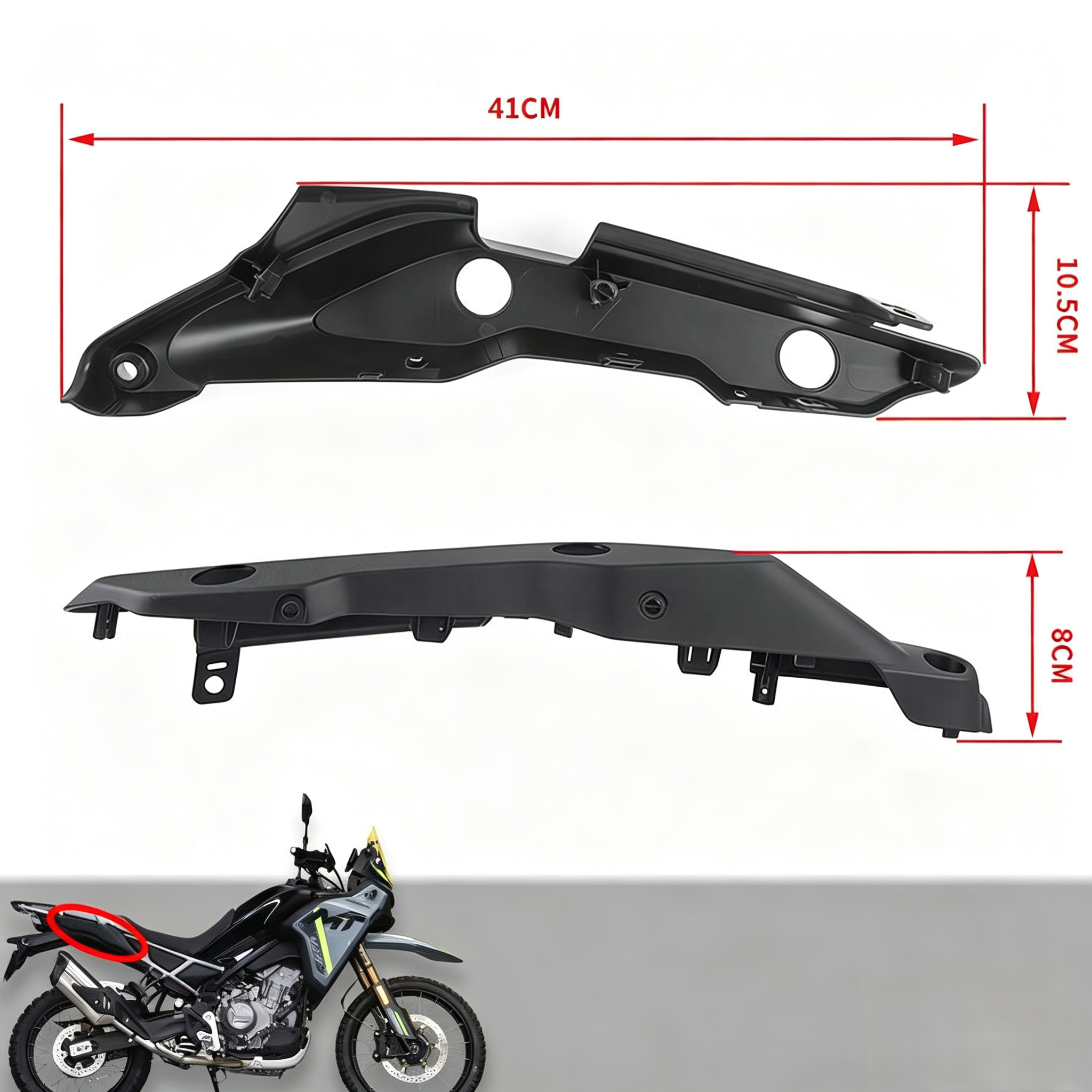 For CFMOTO 450MT Rear Decorative Panel Motorcycle Body CF 450 MT 450mt Shell Protective Board Cover Accessories Original Parts