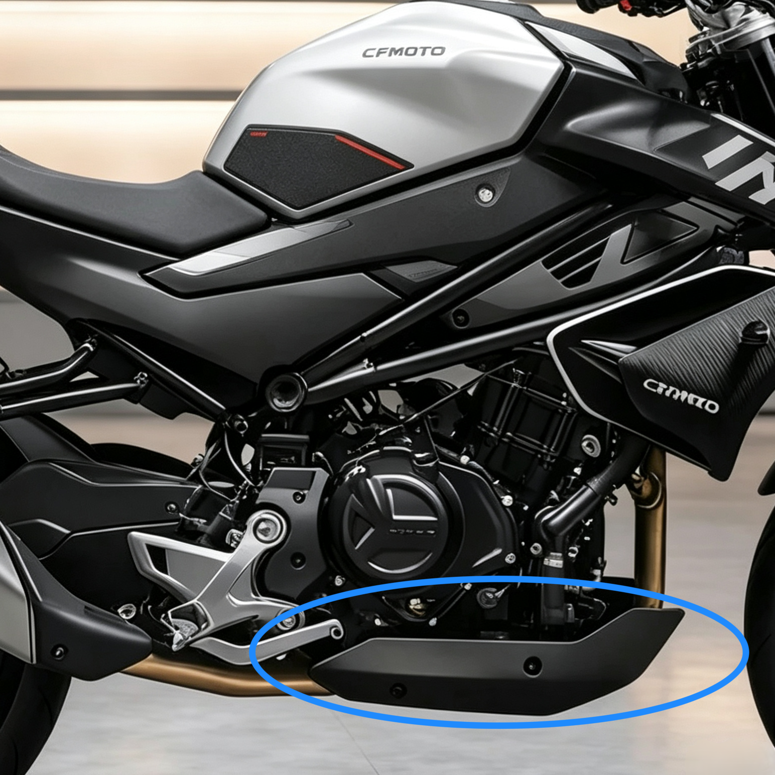 For CFMOTO CF450NK Engine Lower Guard Plate 450NK CF400-7 Motorcycle Side Cover Shell Decorative Cover Accessories Chassis Cover