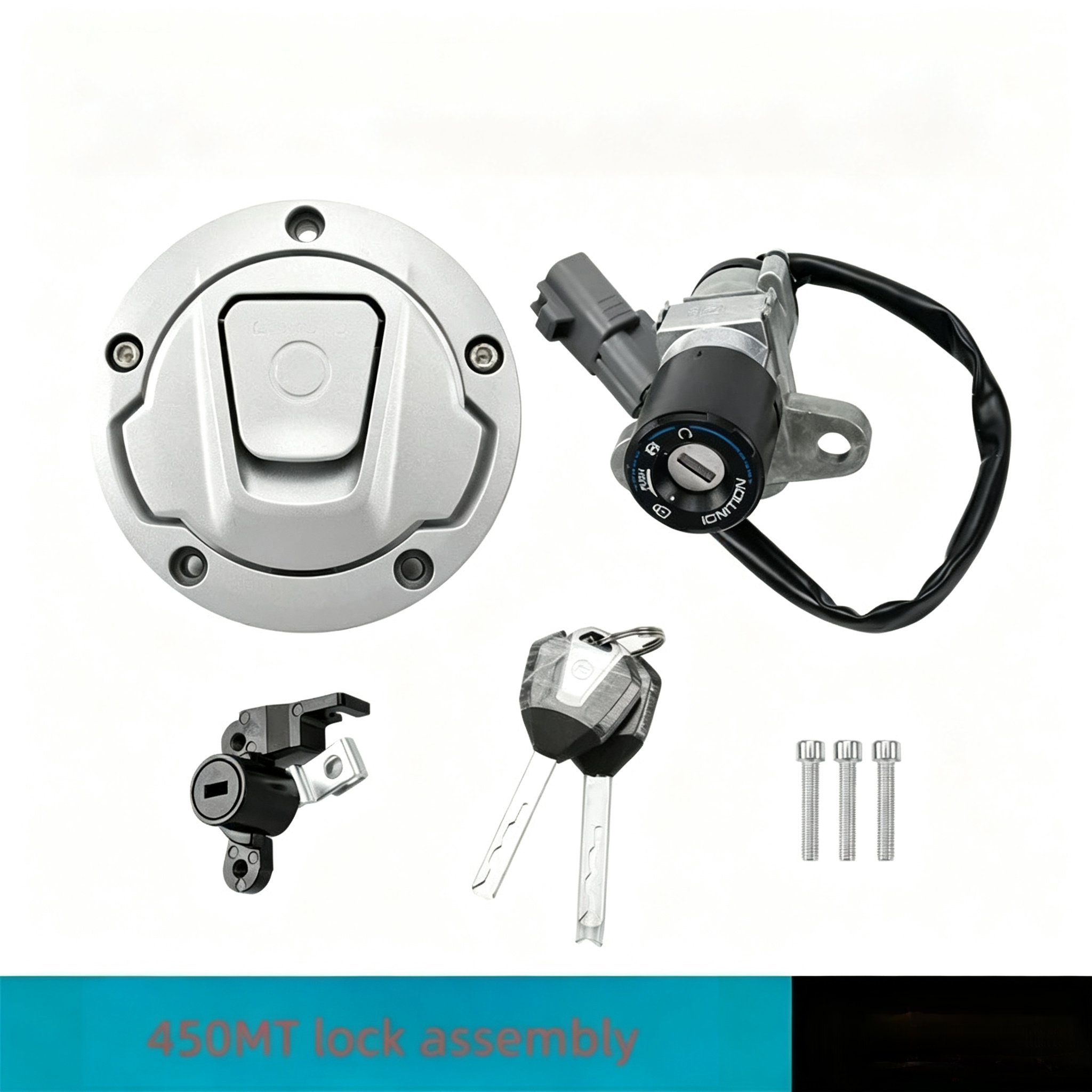 For CFMOTO 450MT 450 MT Lock Assembly CF400-8A Full Set Lock Fuel Tank Cushion Electric Door Lock Key Embryo Key Block