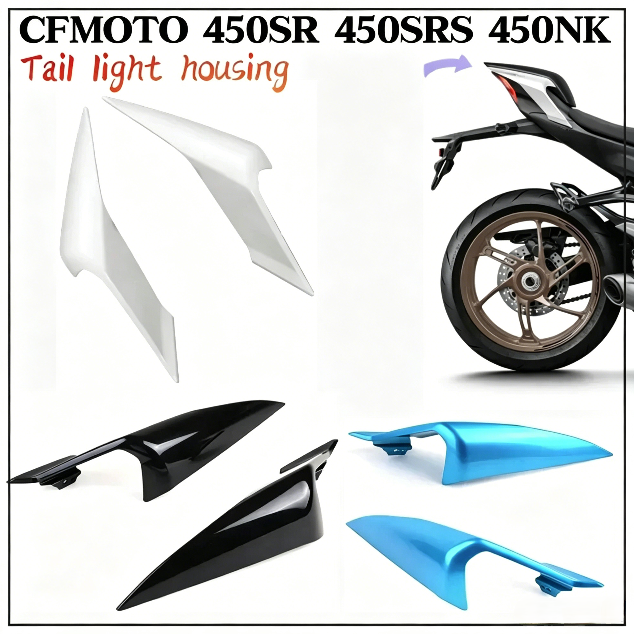 New For CF 450SR 450SRS 450NK 450 NK 450 SR CF450-6 Rear Left Rear Right Rear Cover Rear Guard Trim Plate Tail Light Cover