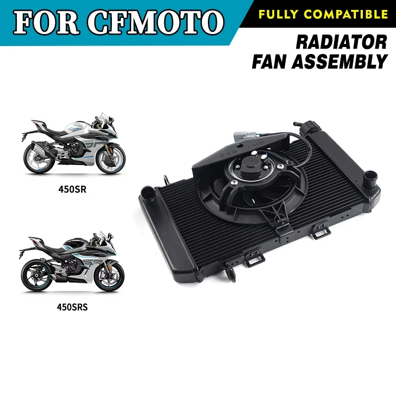 For CFMOTO 450SR Radiator and Fan Combination Radiator Fan Assembly SR450 CF400-6 Motorcycle Accessories Original Parts