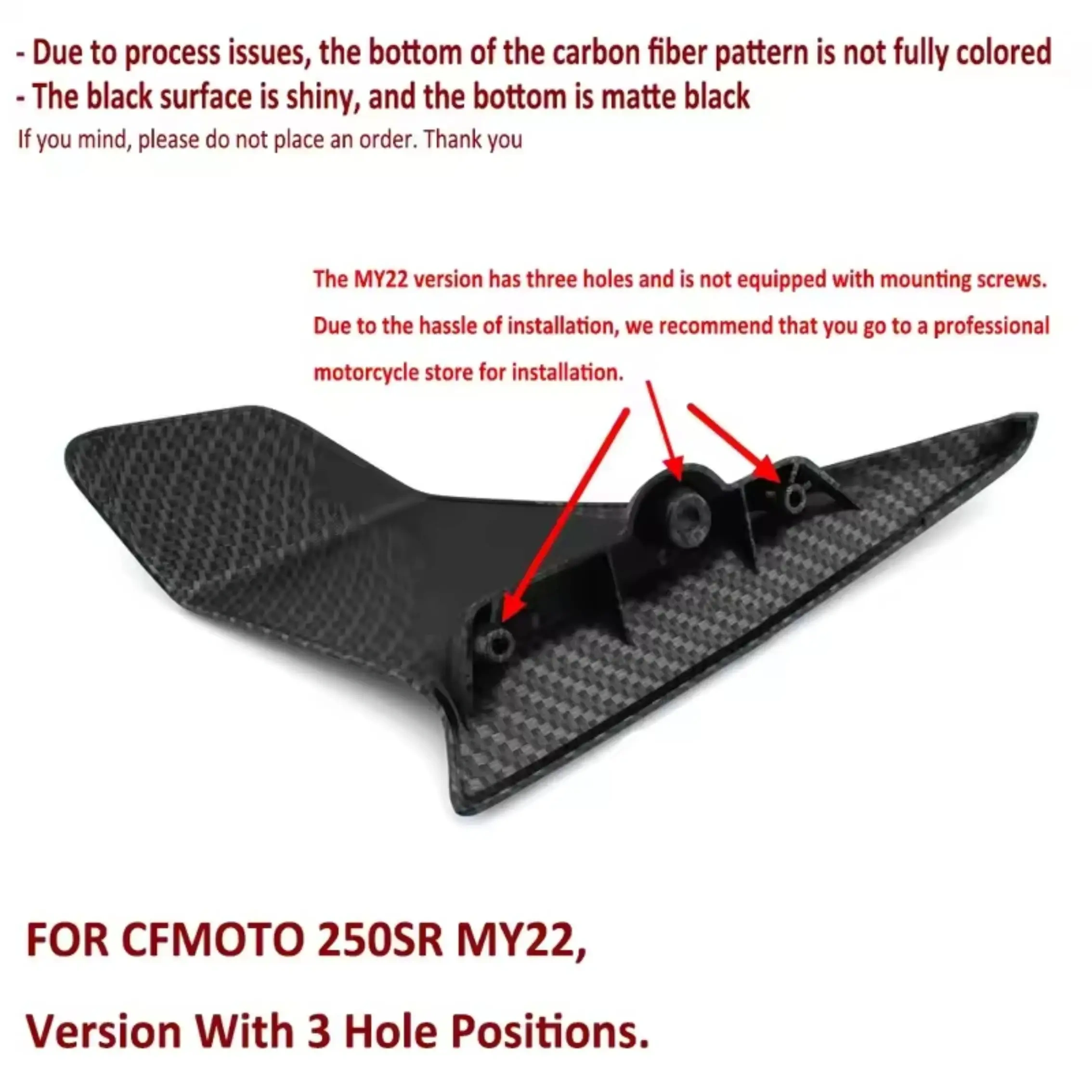 FOR CFMOTO CF 250SR 250 SR MY22 CF250SR Motorcycle Parts Side Downforce Naked Spoilers Fixed Winglet Fairing Wings Deflectors