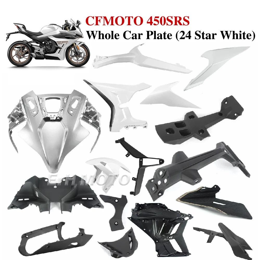 CFMOTO 450SRS White Whole car Plate Headlamp Radiator Shield CF400-9 Front Fender Fixed Wing housing Starlight white 24 models