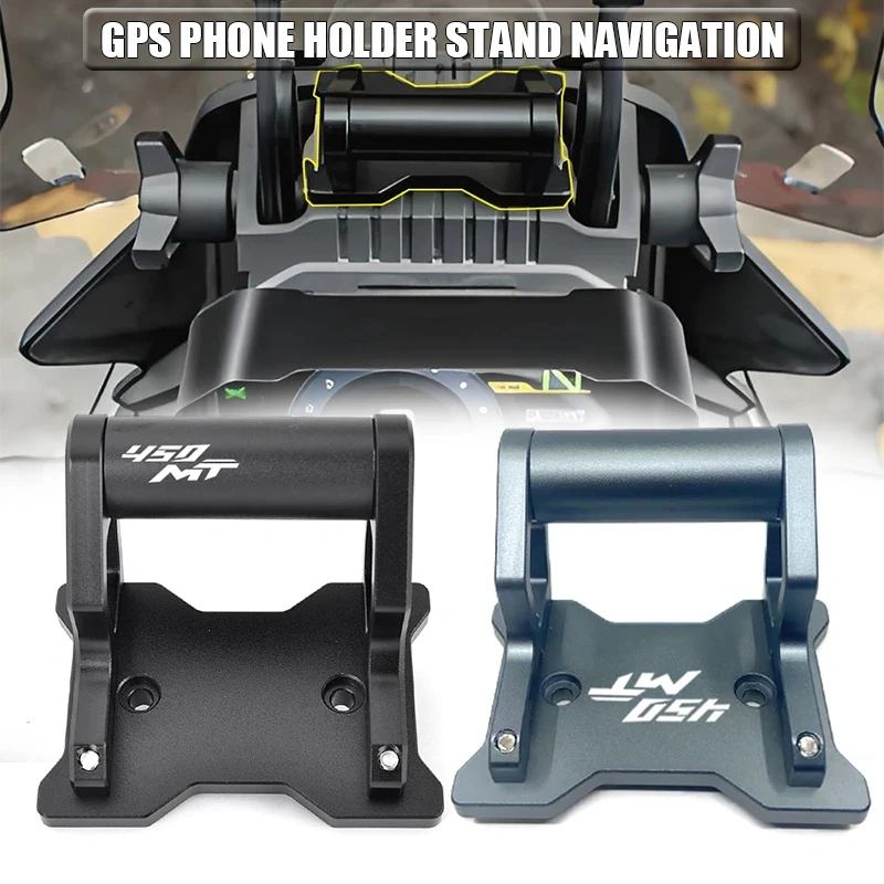 New2024 For CFMOTO 450MT 450 MT 2025 Motorcycle Accessories CNC aluminum GPS Phone Holder Stand Navigation New Extension Bracket