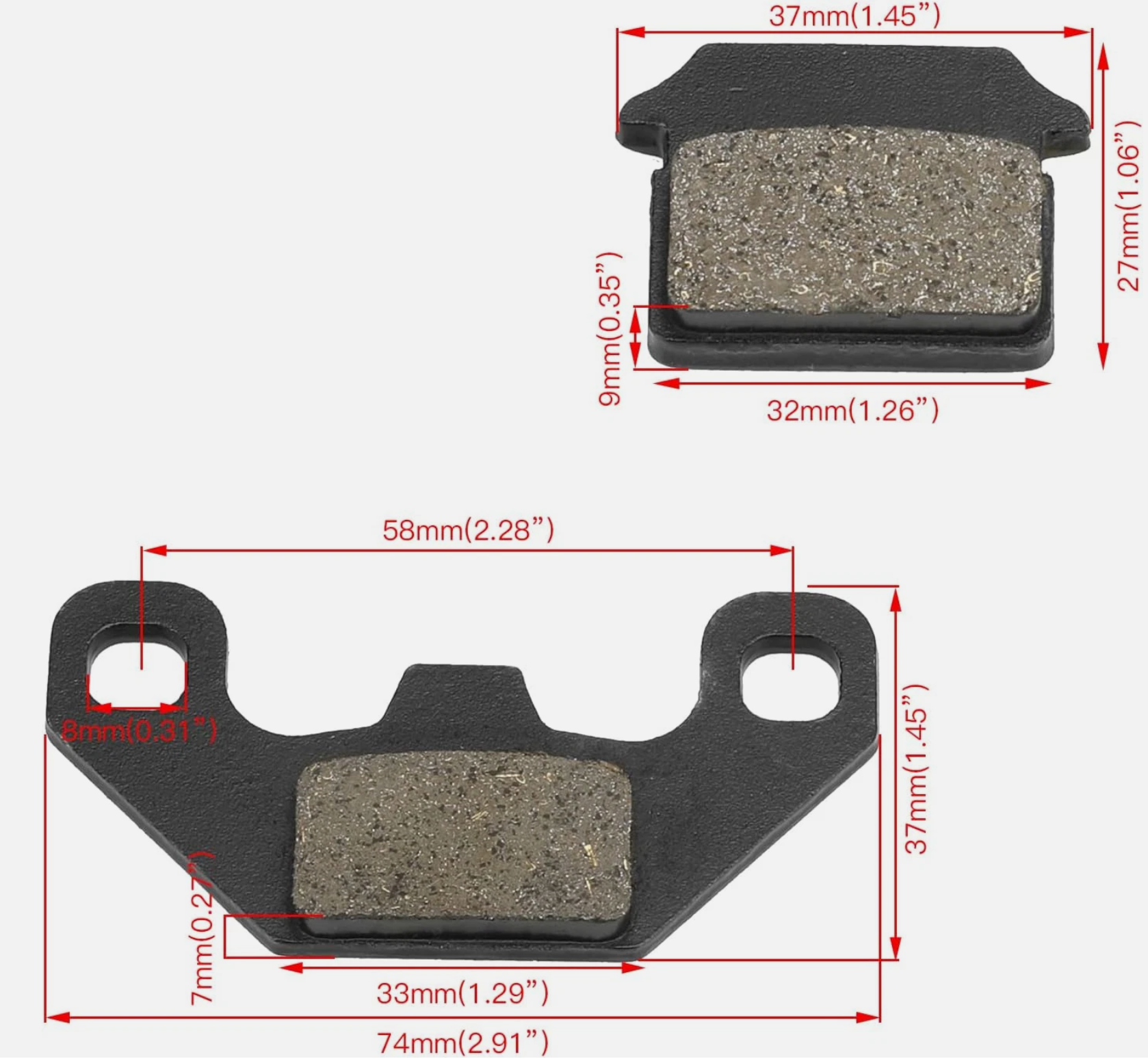 Rear Ceramic Disc Brake Pads for 70cc-125cc SSR Apollo Kayo Dirt Bike 4-Stroke