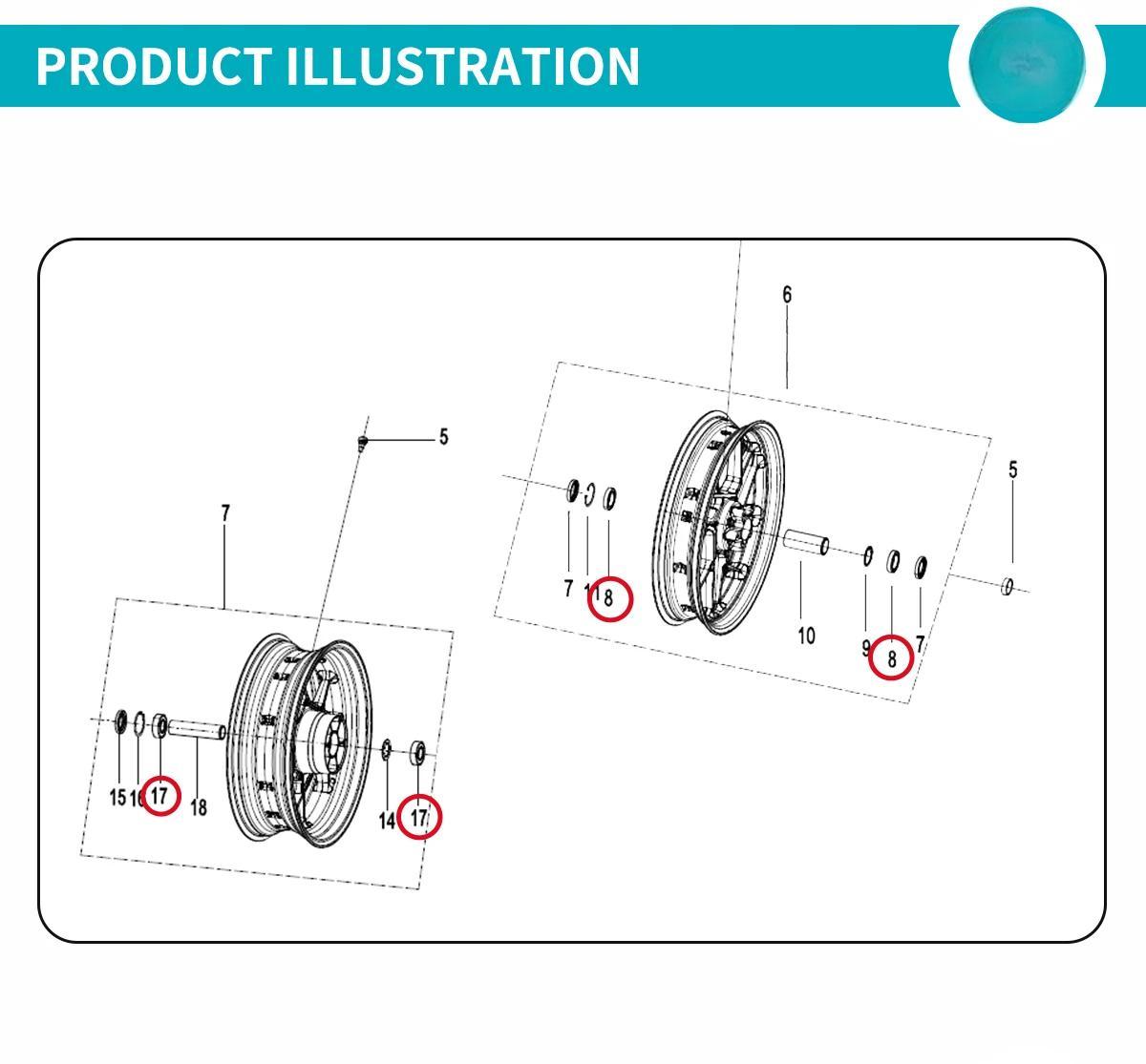 For CFMOTO 800NK Front&Rear Wheel Bearings CF800 NK800 Motorcycle Accessories Original Parts