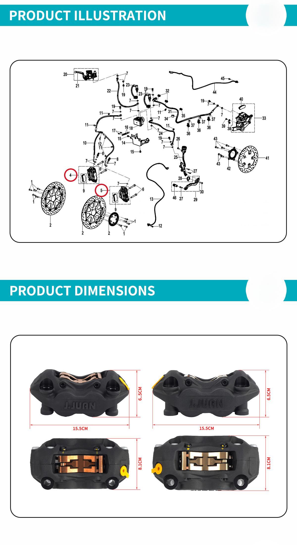 For CFMOTO 800NK L&R Front Brake Caliper Assembly CF800 NK800 Motorcycle Accessories Original Parts