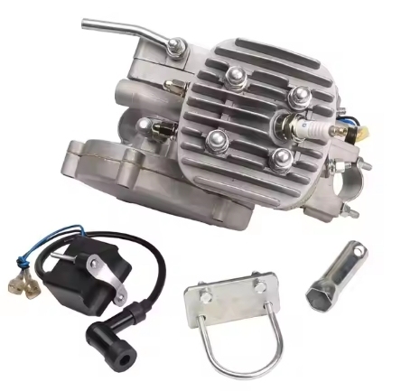 Silver 80cc 2 Stroke Bicycle Engine Kit Complete Gasoline Motor Set for Motorized Bike Conversion