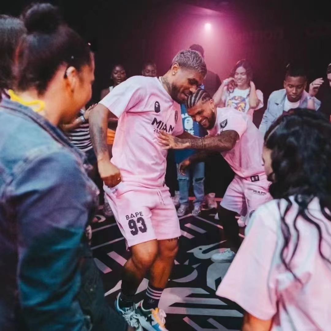 Bape x Miami Collab Shorts Pink Black White