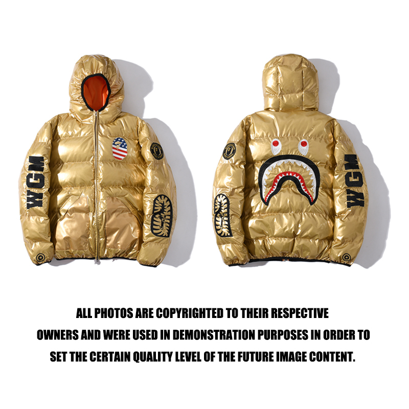 Bape Shark Down Jacket Gold Color