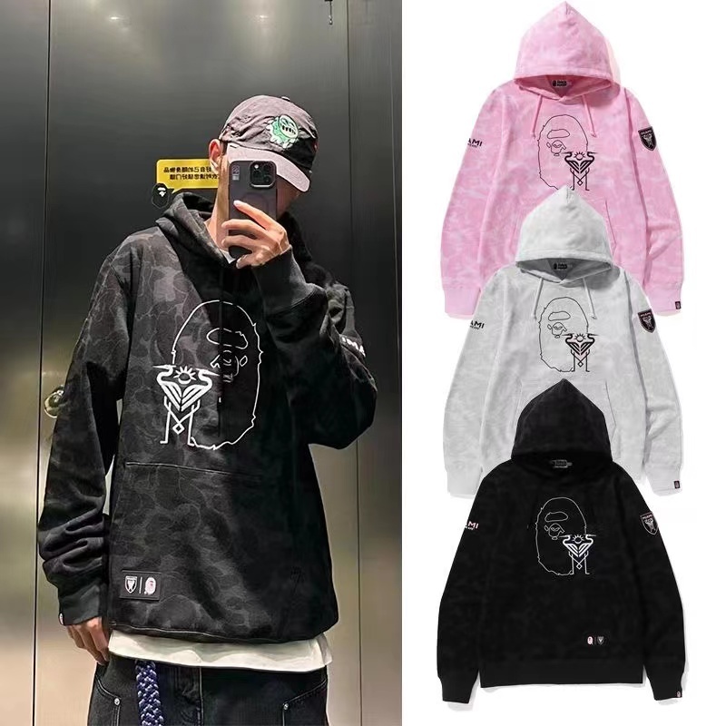 Bape x Miami Hoodie Pink Black White