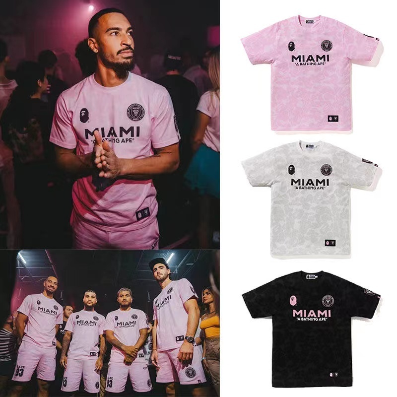 Bape x Miami Collab Shirts Pink Black White