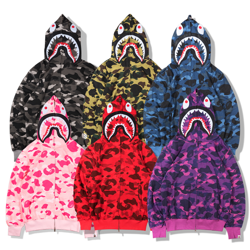 Bape Full Camo Shark Hoodie 6 Colors